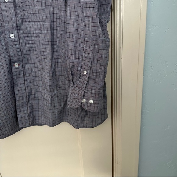 Daniel Cremieux Signature Collection Shirt Blue Plaid Burgandy Stripe Size XXL - Picture 7 of 10